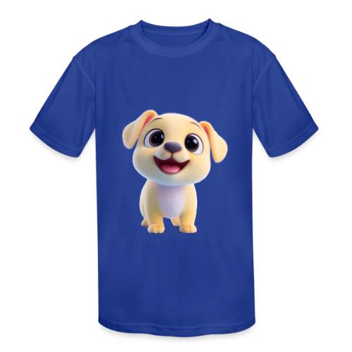 Playful 3D Baby Puppy Looking Up - Kids' Moisture Wicking Performance T-Shirt