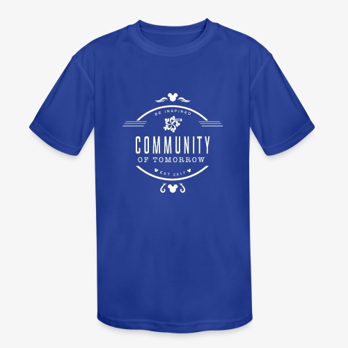 Community Of Tomorrow Be Inspired (White) - Kids' Moisture Wicking Performance T-Shirt