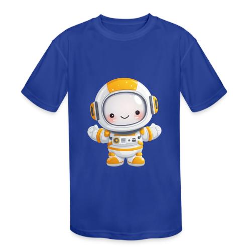Cute Cartoon Baby Astronaut in White and Yellow - Kids' Moisture Wicking Performance T-Shirt