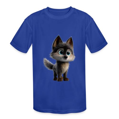 Innocent Cartoon Baby Wolf - Kids' Moisture Wicking Performance T-Shirt