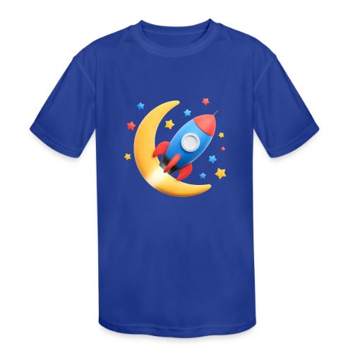 Rocket to the Crescent Moon - Kids' Moisture Wicking Performance T-Shirt