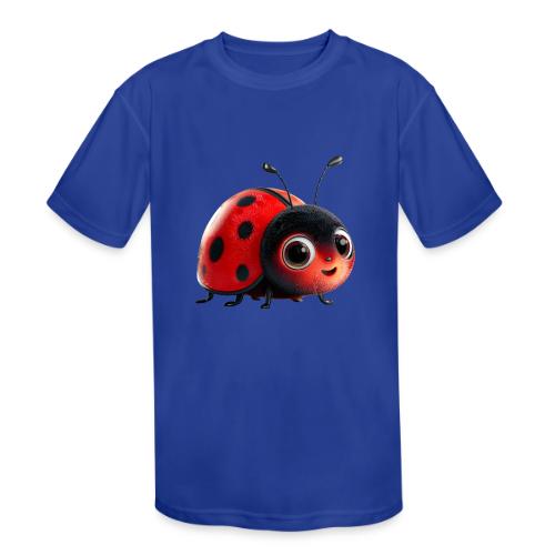 Adorable Cartoon Ladybug with Big Eyes - Kids' Moisture Wicking Performance T-Shirt