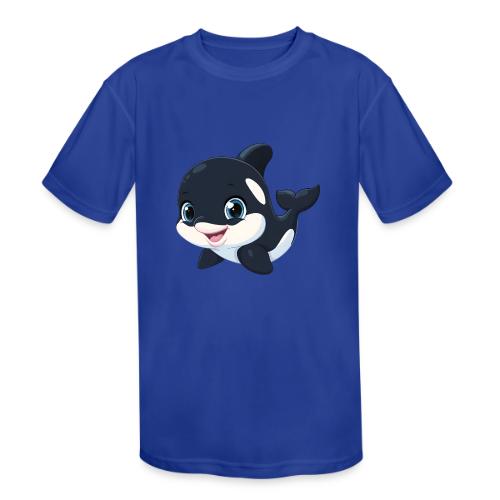 Playful Cartoon Baby Orca with Sweet Smile - Kids' Moisture Wicking Performance T-Shirt