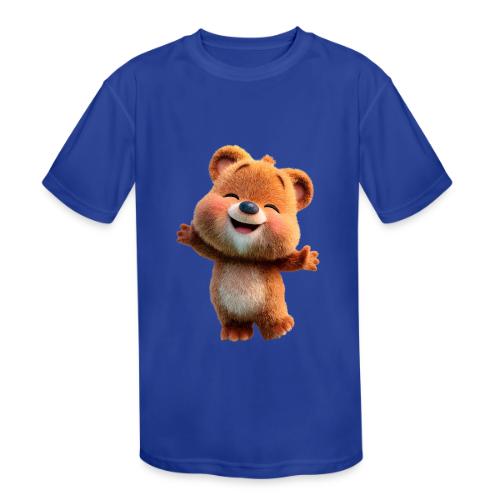 Joyful Baby Bear with Arms Up - Kids' Moisture Wicking Performance T-Shirt