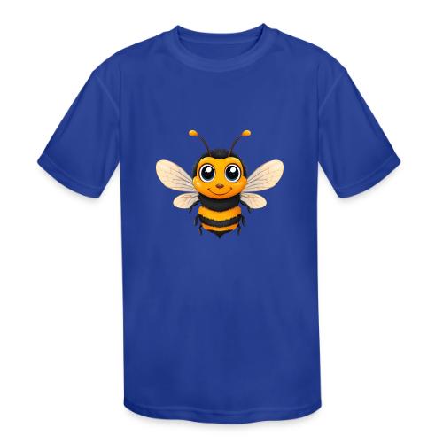 Happy Cartoon Baby Bee with Open Wings - Kids' Moisture Wicking Performance T-Shirt