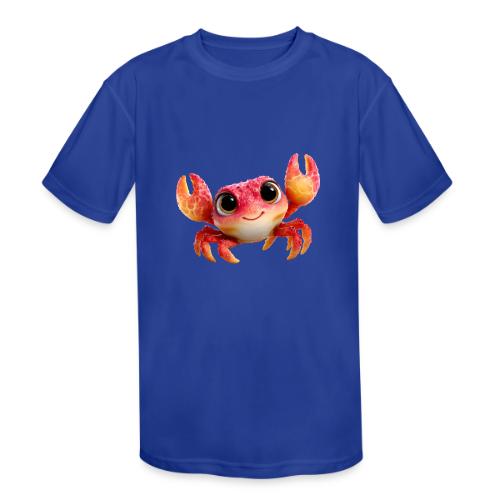 Cheerful Red Baby Crab Character - Kids' Moisture Wicking Performance T-Shirt