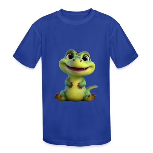 Playful Cartoon Baby Alligator - Kids' Moisture Wicking Performance T-Shirt