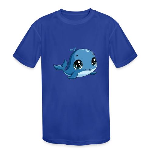 Smiling Blue Baby Whale - Kids' Moisture Wicking Performance T-Shirt