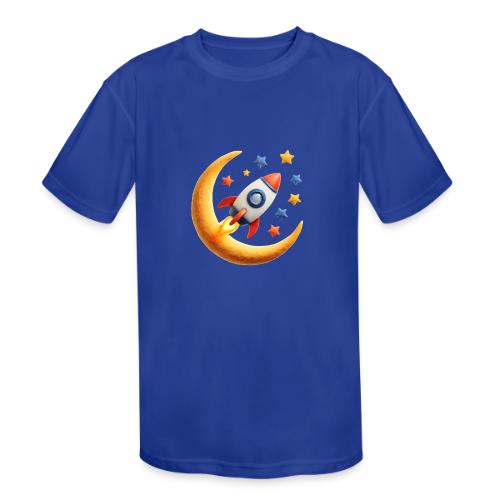Rocket Among the Stars - Kids' Moisture Wicking Performance T-Shirt