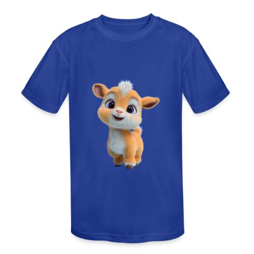 Cute Cartoon Baby Goat with Big Eyes - Kids' Moisture Wicking Performance T-Shirt