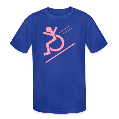 Free fall in wheelchair, wheelchair from a hill - Kids' Moisture Wicking Performance T-Shirt