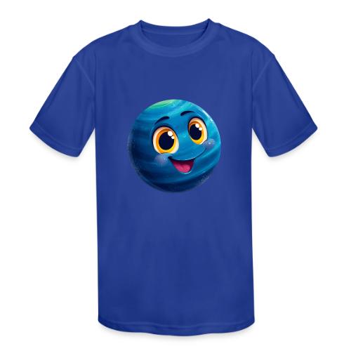 Smiling Blue Planet - Kids' Moisture Wicking Performance T-Shirt