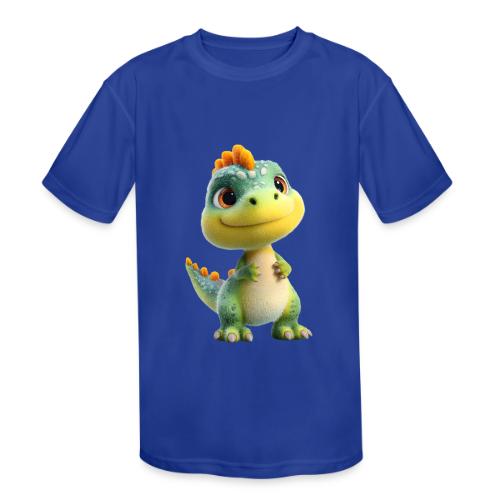 Playful 3D Baby Dinosaur - Kids' Moisture Wicking Performance T-Shirt
