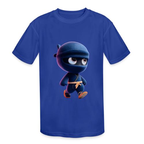 Playful Cartoon Baby Ninja Walking Happily - Kids' Moisture Wicking Performance T-Shirt