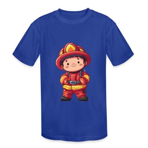 Friendly Firefighter Hero - Kids' Moisture Wicking Performance T-Shirt