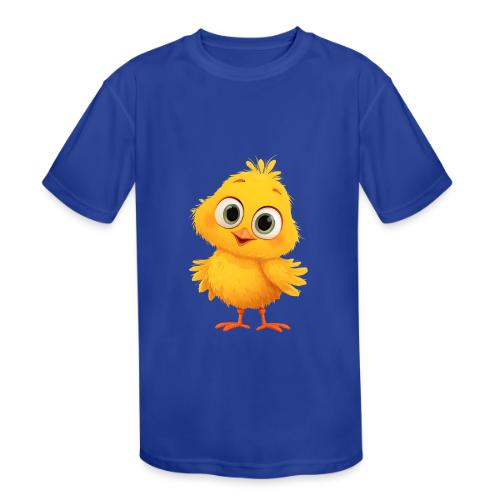 Sweet Yellow Cartoon Chick with Joyful Smile - Kids' Moisture Wicking Performance T-Shirt