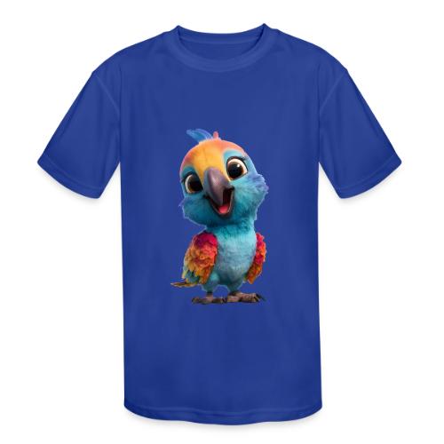 Colorful Cartoon Baby Parrot Design - Kids' Moisture Wicking Performance T-Shirt