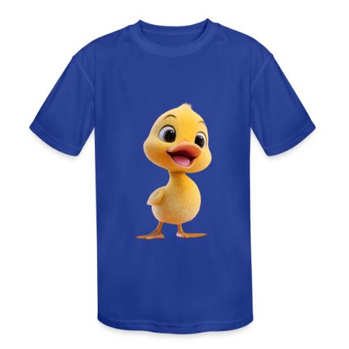 Bright Yellow Baby Duck Smiling - Kids' Moisture Wicking Performance T-Shirt