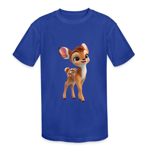 Sweet 3D Baby Deer with Big Eyes - Kids' Moisture Wicking Performance T-Shirt
