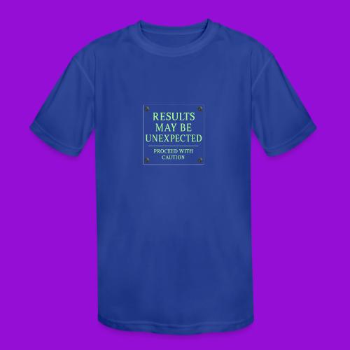 Results May Be Unexpected - Neon Green - Kids' Moisture Wicking Performance T-Shirt