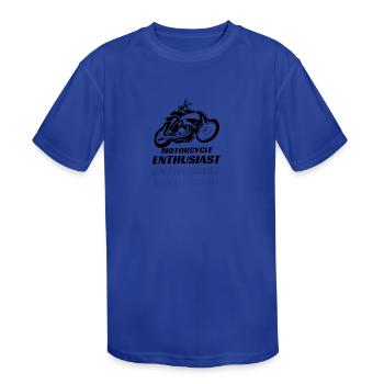 motorcycle design - Kids' Moisture Wicking Performance T-Shirt - royal blue - Front