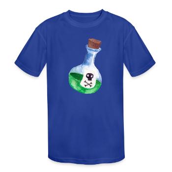 Halloween Watercolor Clip Art skeleton - Kids' Moisture Wicking Performance T-Shirt - royal blue - Front