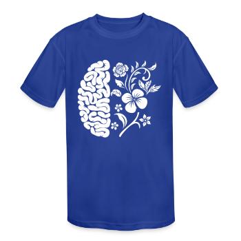 Brain Flowers, Neuroscience - Kids' Moisture Wicking Performance T-Shirt - royal blue - Front