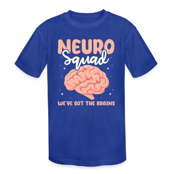 Neuro Squad We've Got The Brains - Kids' Moisture Wicking Performance T-Shirt - royal blue - Front