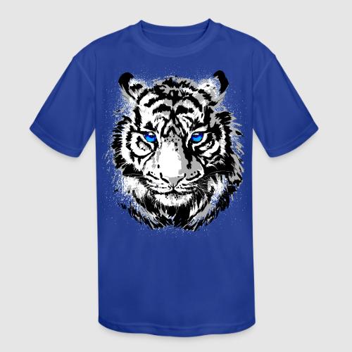White Tiger Head Portrait - Wildlife Big Cats - Kids' Moisture Wicking Performance T-Shirt