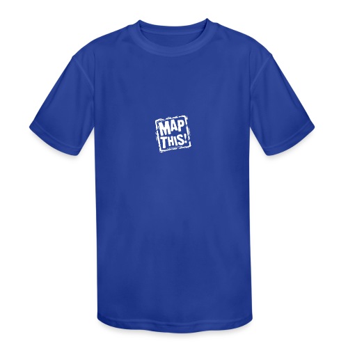 MapThis! White Stamp Logo - Kids' Moisture Wicking Performance T-Shirt