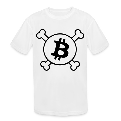 btc pirateflag jolly roger bitcoin pirate flag - Kids' Moisture Wicking Performance T-Shirt