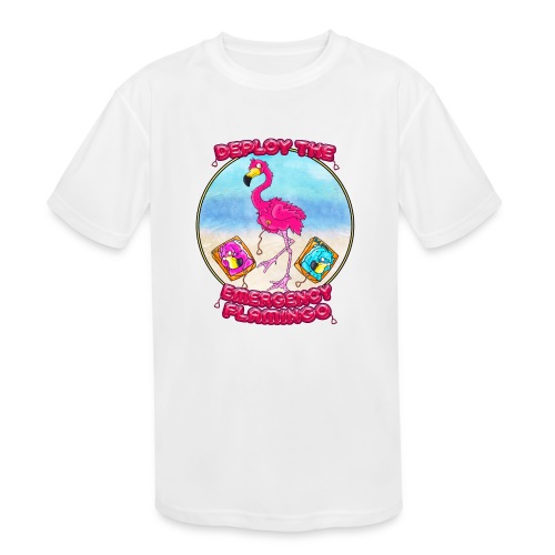 Emergency Flamingo - Kids' Moisture Wicking Performance T-Shirt