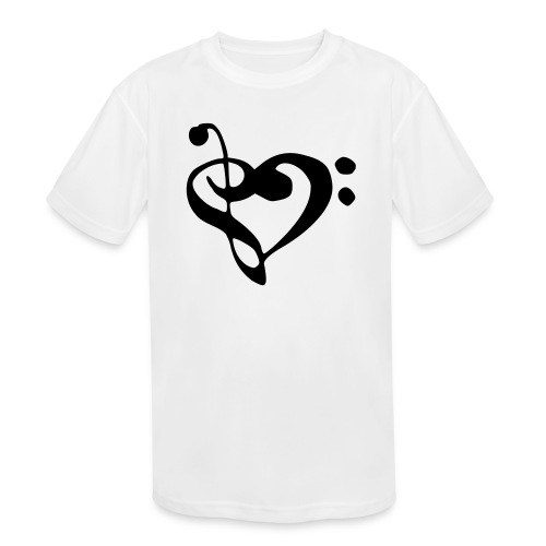 musical note with heart - Kids' Moisture Wicking Performance T-Shirt