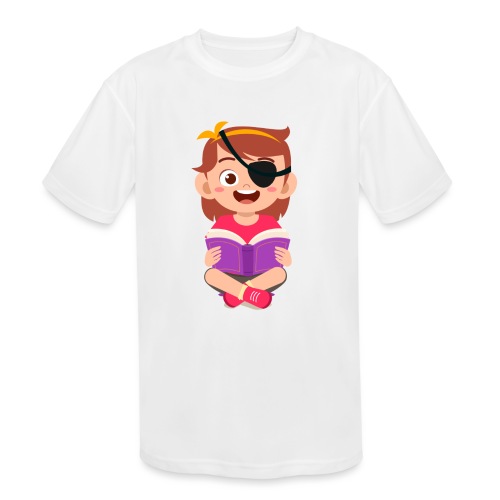 Little girl with eye patch - Kids' Moisture Wicking Performance T-Shirt