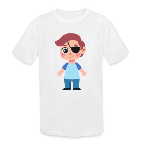 Boy with eye patch - Kids' Moisture Wicking Performance T-Shirt