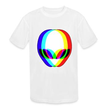 3D Alien - Kids' Moisture Wicking Performance T-Shirt - white - Front