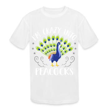 Peacock - Kids' Moisture Wicking Performance T-Shirt - white - Front