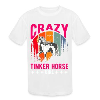 Crazy Tinker Horse Girl Irish - Kids' Moisture Wicking Performance T-Shirt - white - Front