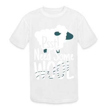 Psst Need Some Wool Sheep Knitting - Kids' Moisture Wicking Performance T-Shirt - white - Front