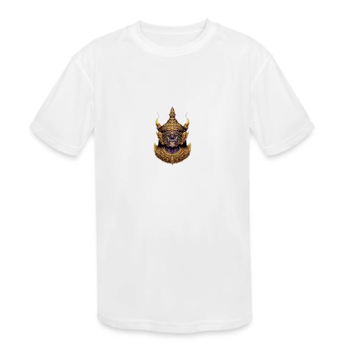 Thai Horned Yaksha Khone Mask - Kids' Moisture Wicking Performance T-Shirt