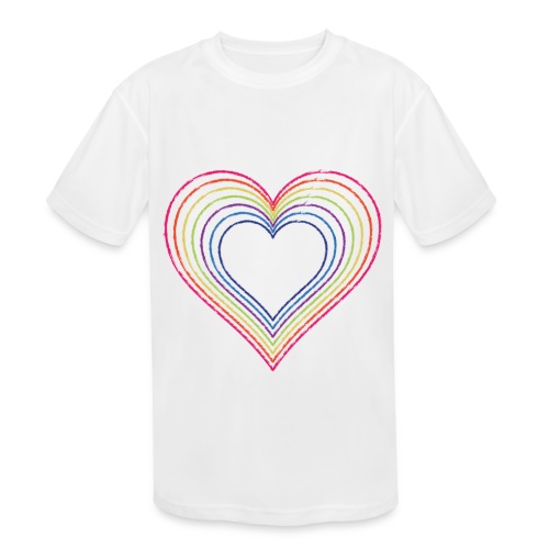 Heart rainbow - Kids' Moisture Wicking Performance T-Shirt