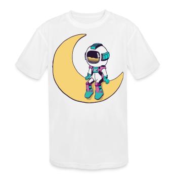 Cool funny Cute space astronaut - Kids' Moisture Wicking Performance T-Shirt - white - Front