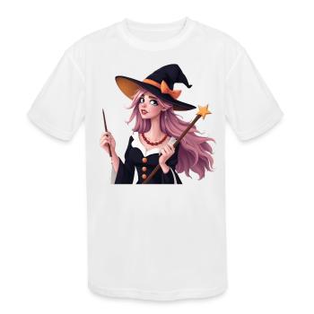 Moonlit Witch Wand Illustration - Kids' Moisture Wicking Performance T-Shirt - white - Front