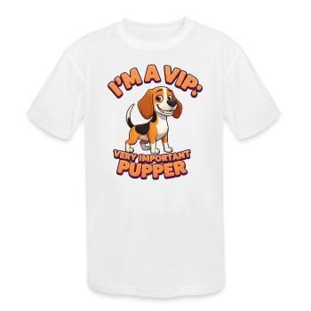 VIP Pupper Beagle Cartoon - Kids' Moisture Wicking Performance T-Shirt - white - Front