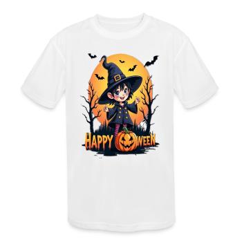 Cute Witch Pumpkin Halloween - Kids' Moisture Wicking Performance T-Shirt - white - Front