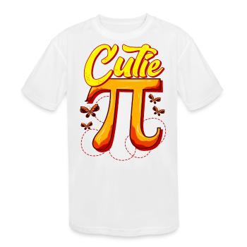 Cute & Funny Cutie Pi Math Pie Butterfly Math Pun - Kids' Moisture Wicking Performance T-Shirt - white - Front