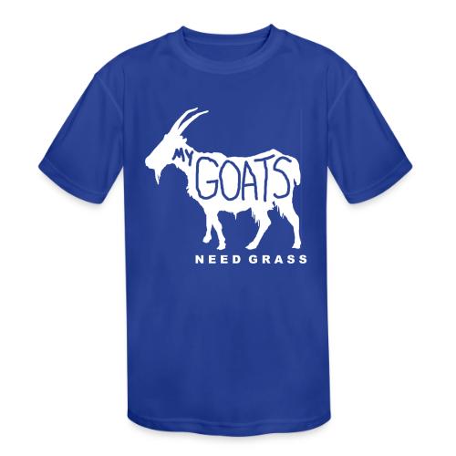 MY GOATS NEED GRASS - Kids' Moisture Wicking Performance T-Shirt