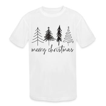 Merry Christmas - Christmas trees - Kids' Moisture Wicking Performance T-Shirt - white - Front