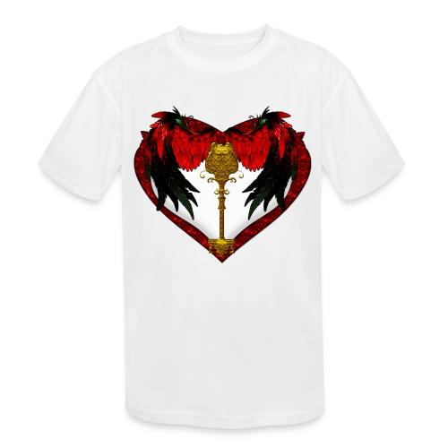 Angela's Valentine Heart - Kids' Moisture Wicking Performance T-Shirt