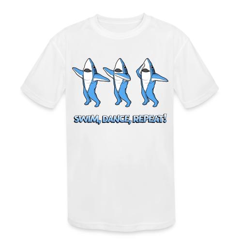 Dancing Sharks - Swim, Dance, Repeat - Kids' Moisture Wicking Performance T-Shirt